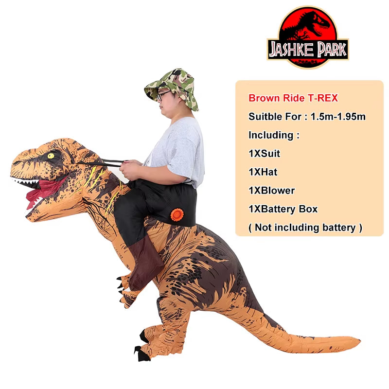 T-REX Monster Inflatable Costume Blow up Cosplay Dinosaur Clothing Carnival Halloween Christma Dress for Man Woman Party Show