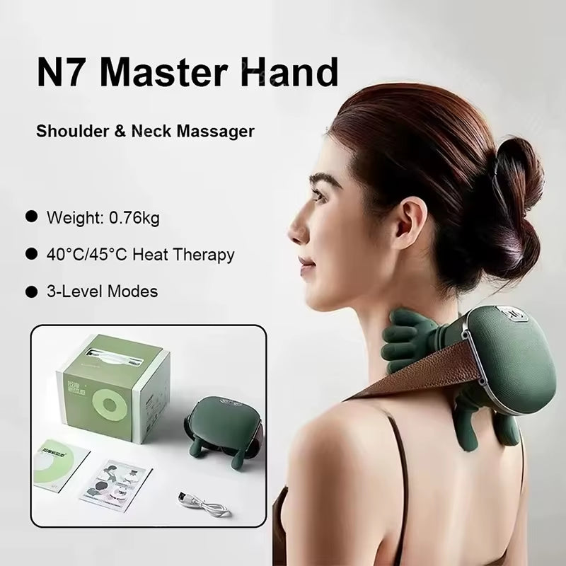 Electric Neck and Shoulder Muscle Massager Wireless Shoulder and Back Kneading Massage Shawl Neck Masajeador Relax Pain Relief