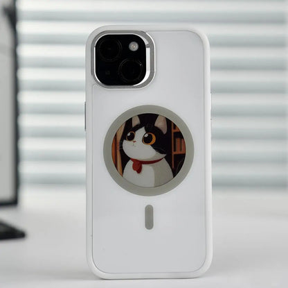 2.53 Inches E-Ink Phone Case Photos Display Wireless Transmission DIY Screen for Iphone 16/15/14/13 round Support Magsafe