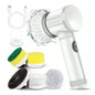Cordless Electric Rotary Scrubber with 5 Replaceable Brush Heads, Rechargeable Bathroom and Kitchen Tile Cleaning Brush