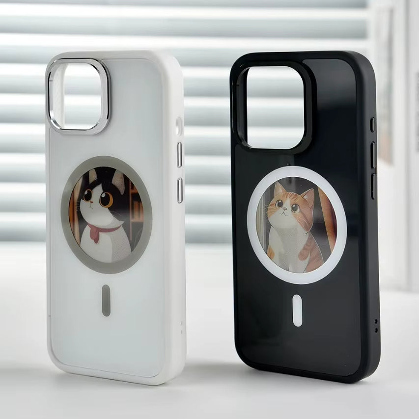 2.53 Inches E-Ink Phone Case Photos Display Wireless Transmission DIY Screen for Iphone 16/15/14/13 round Support Magsafe