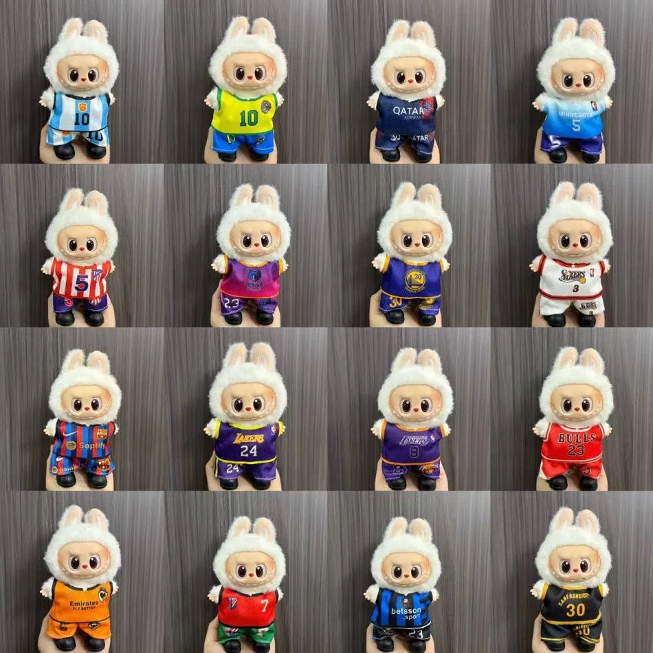 Anime Labubu Doll Clothes Football Basketball Jerseys Labubu Idol V1 V2 Dolls Clothing Accessories 15/17Cm Plush Doll Universal