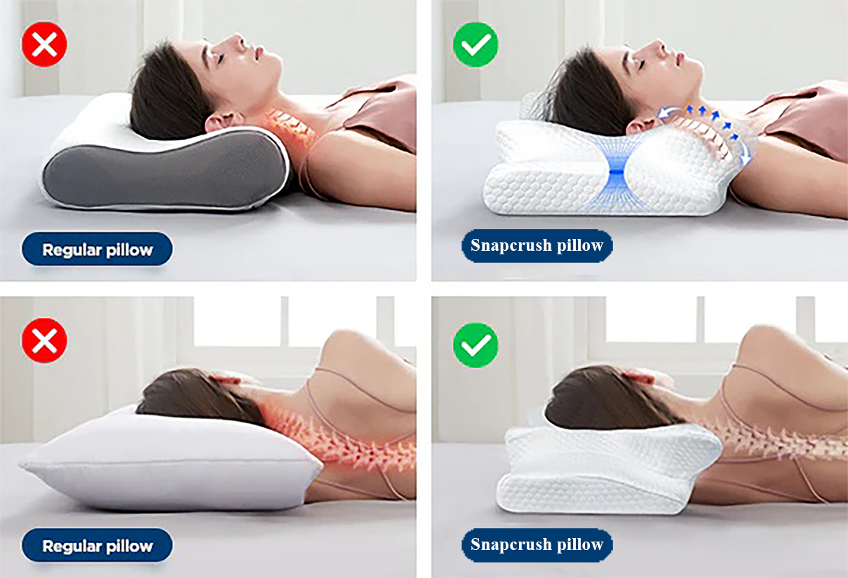 1Pc Memory Foam Cervical Pillow, 2 in 1 Ergonomic Contour Orthopedic Pillow for Neck Pain, Contoured Support Pillows,Neck Pillow