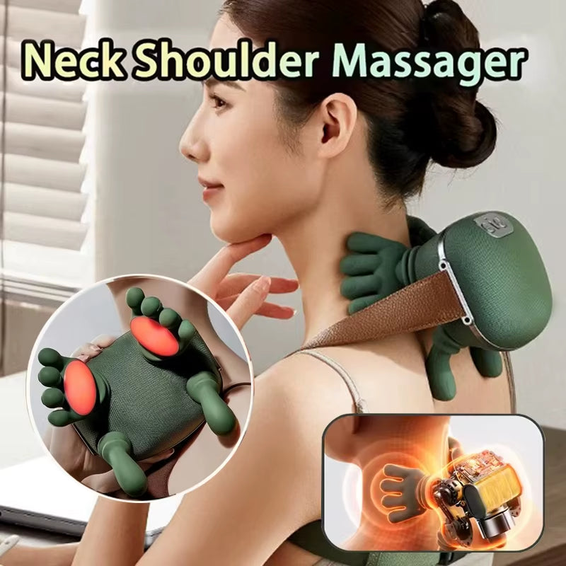 Electric Neck and Shoulder Muscle Massager Wireless Shoulder and Back Kneading Massage Shawl Neck Masajeador Relax Pain Relief